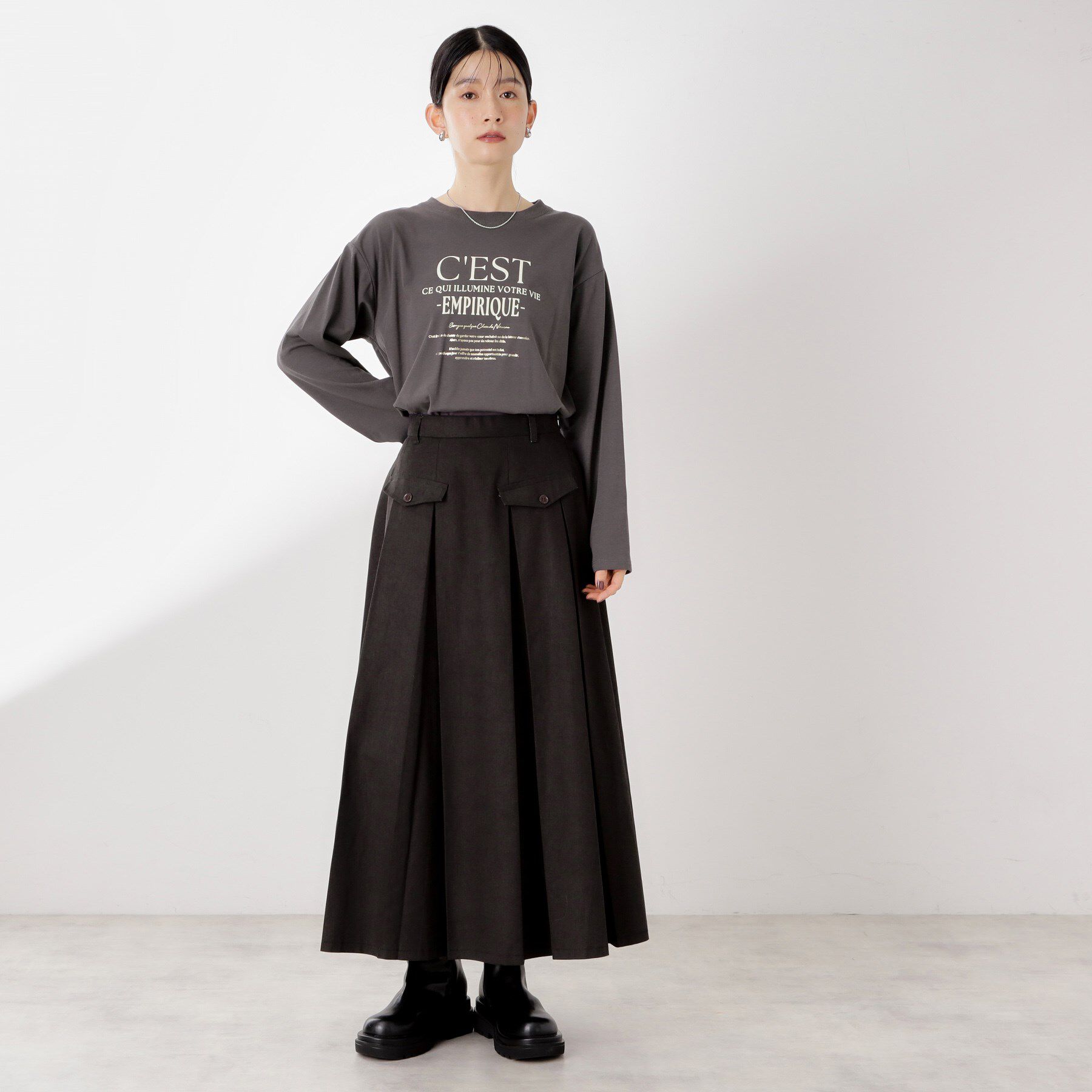 THE SHOP TK「ロゴアソート長袖Tシャツ【アンチピリング/UVカット/洗濯機OK】」|Tシャツ・カットソー|