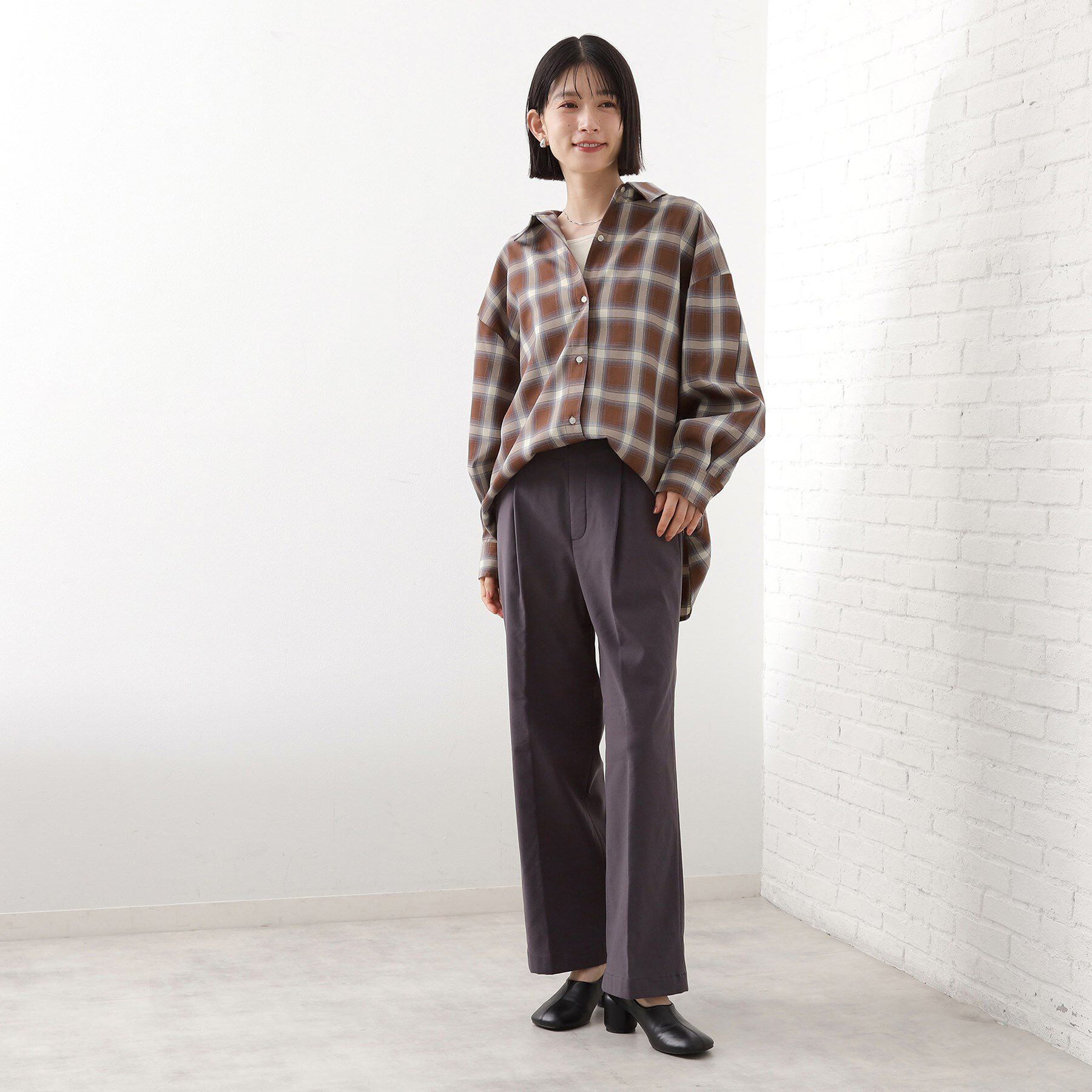 THE SHOP TK「【即戦力/軽羽織】チェックドルマンシャツ」|シャツ・ブラウス|