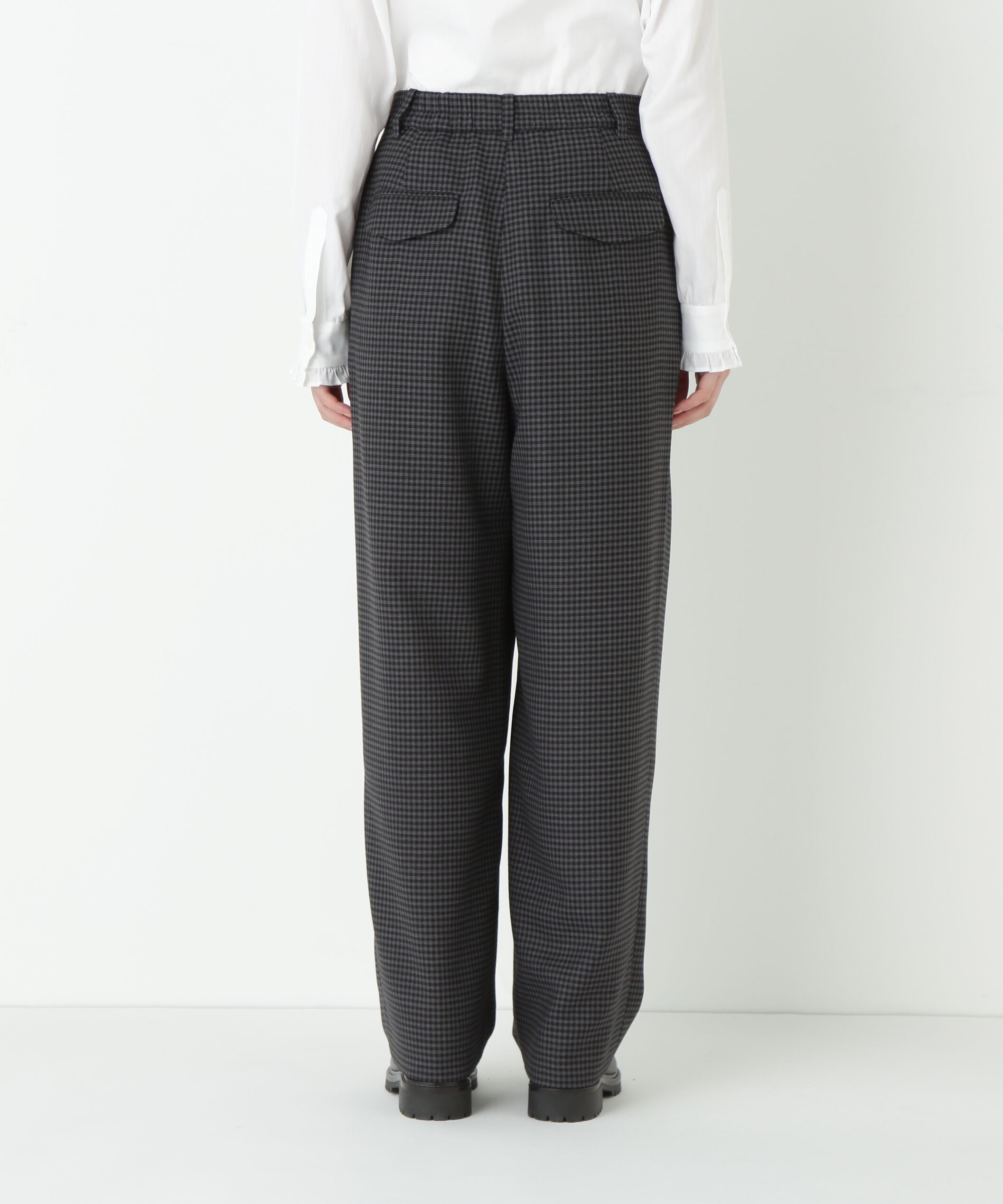  「◆先染めチェックタックセミワイドパンツ」|その他|