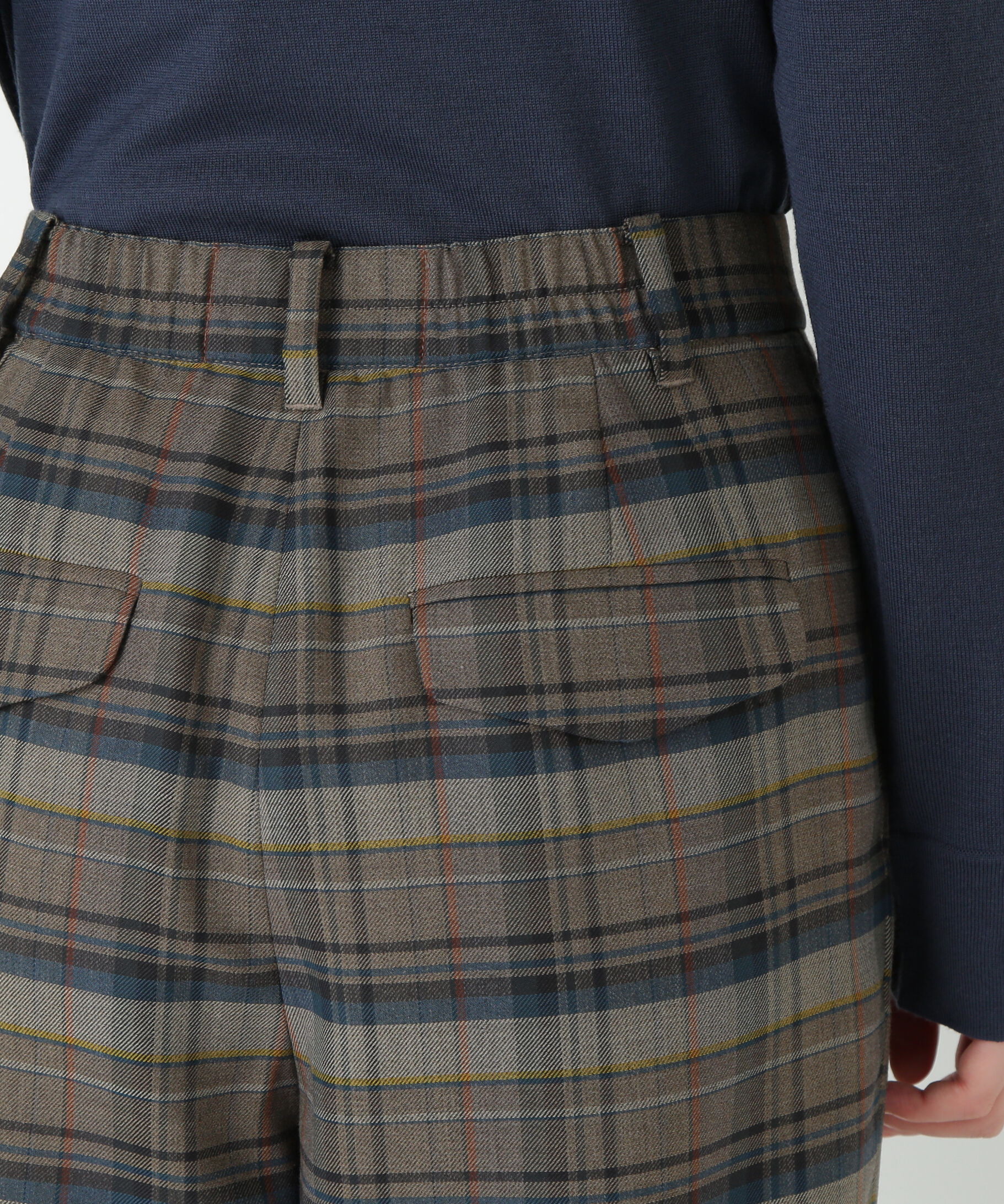  「◆先染めチェックタックセミワイドパンツ」|その他|