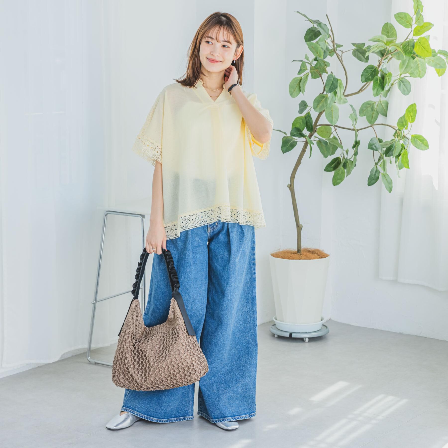 ITS&rsquo;DEMO「【手洗い可】レーススキッパーブラウス」|シャツ・ブラウス|