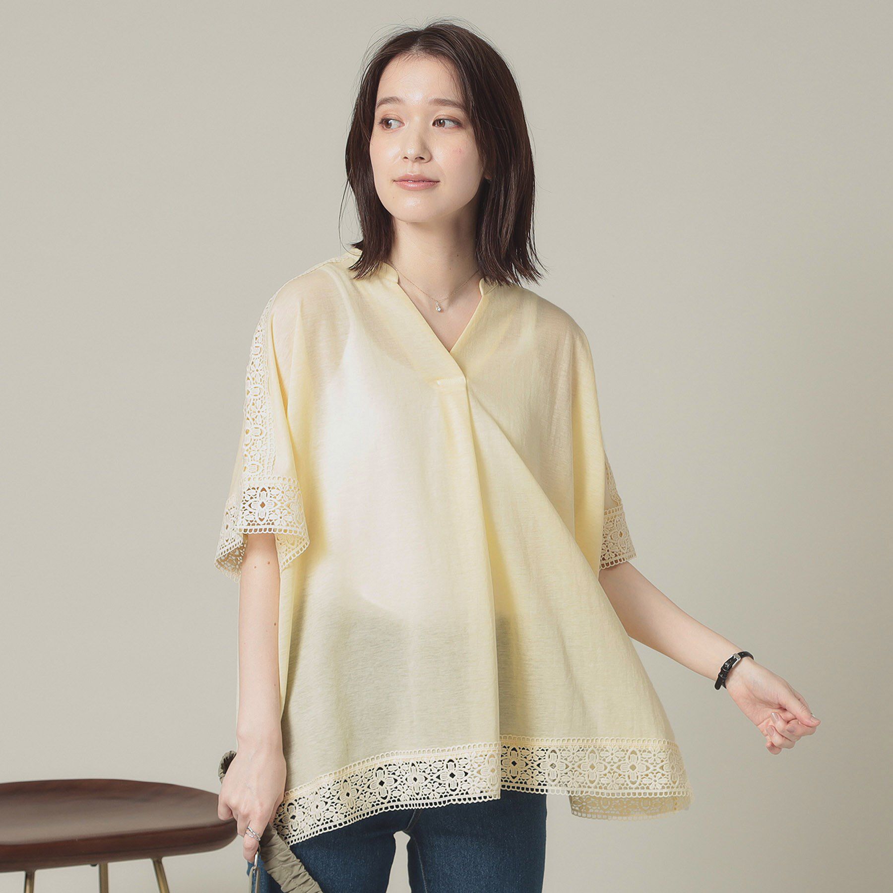 ITS&rsquo;DEMO「【手洗い可】レーススキッパーブラウス」|シャツ・ブラウス|