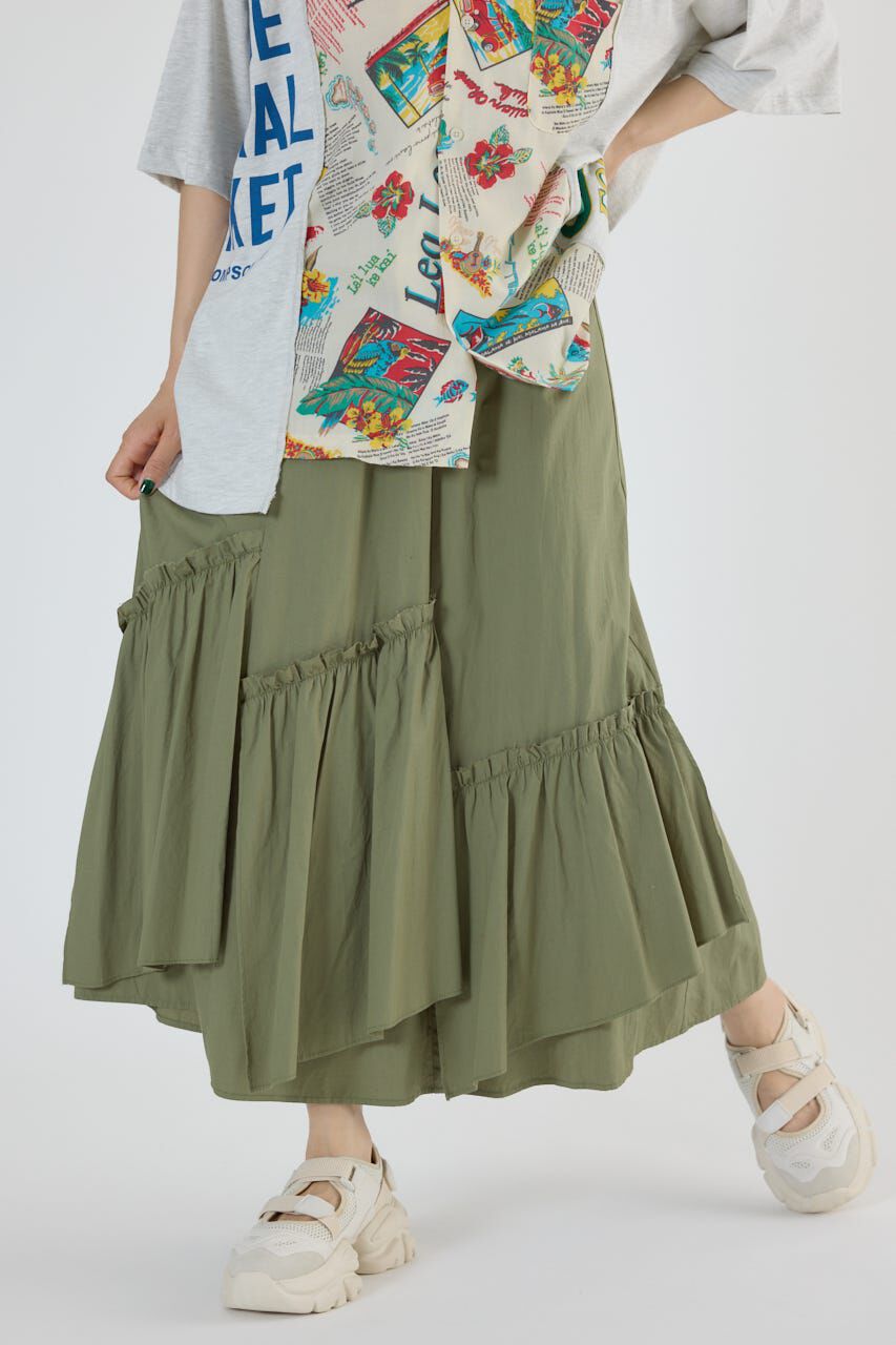 RODEO CROWNS「アシンメトリーギャザースカート」|スカート|