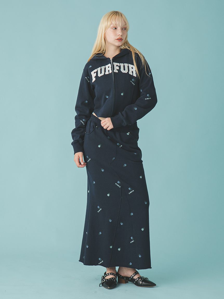 FURFUR「フラワー刺繍ジップアップフーディー」|パーカー|