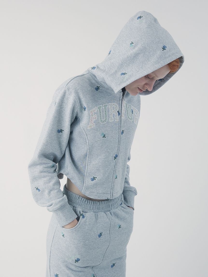 FURFUR「フラワー刺繍ジップアップフーディー」|パーカー|