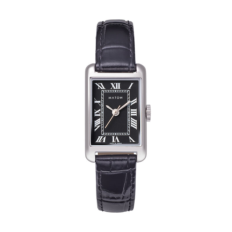 MATOW「〈MATOW (マトウ)〉 Tsuki 朧月 -おぼろづき- ｽｸｴｱ ｼﾙﾊﾞｰﾚｻﾞｰ ﾉﾜｰﾙ」|腕時計|BLACK