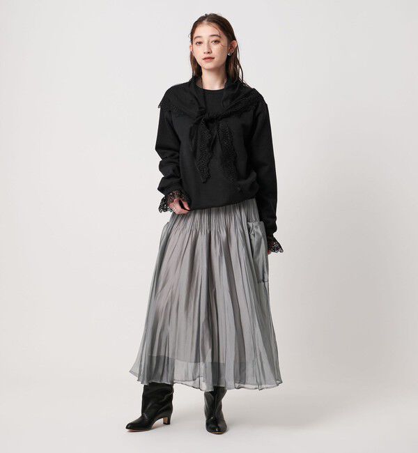 UNITED ARROWS「シャンブレー オーガンザ ポケット スカート」|スカート|