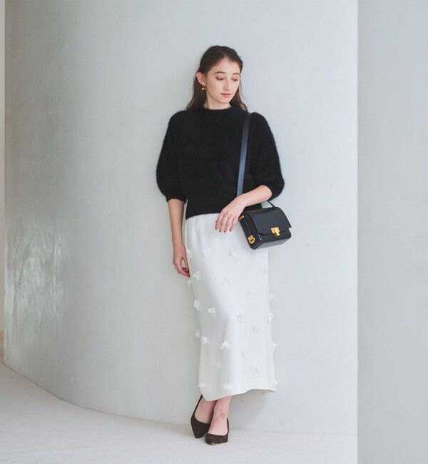 UNITED ARROWS「フォックスカシミヤ パフ ハーフスリーブ ニット」|ニット・セーター|