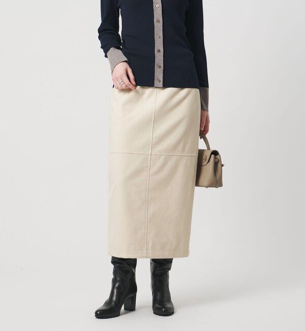 UNITED ARROWS「スエードライク タイトスカート ‐ウォッシャブル‐」|タイト|OFF WHITE