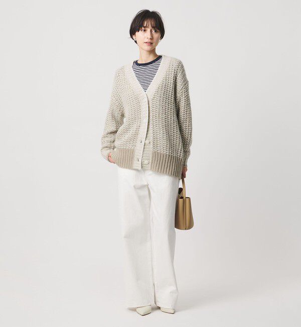 UNITED ARROWS「カラーミックス インレイド カーディガン」|カーディガン|