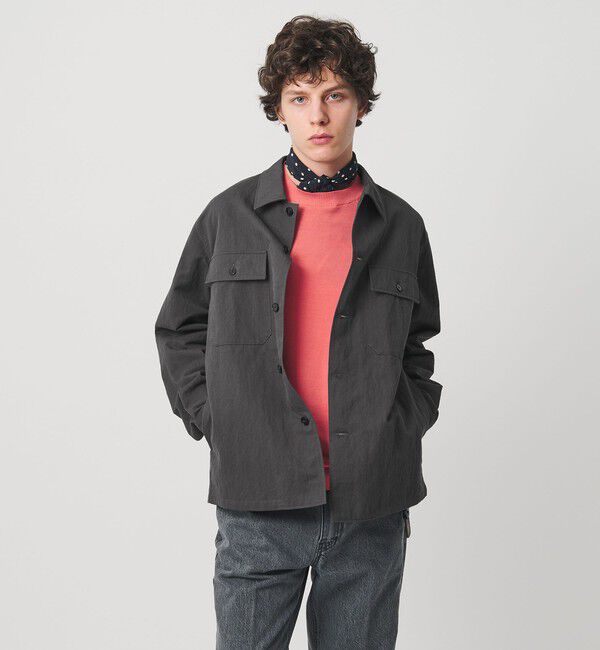 UNITED ARROWS「ツイル ミリタリー オーバーシャツ」|シャツ・ブラウス|DK.GRAY