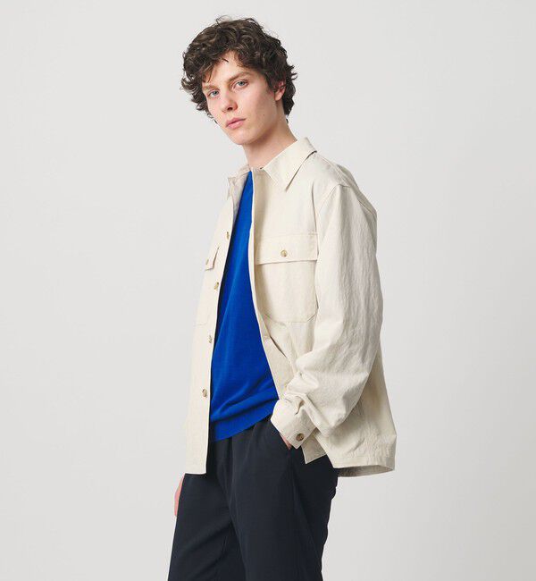 UNITED ARROWS「ツイル ミリタリー オーバーシャツ」|シャツ・ブラウス|NATURAL
