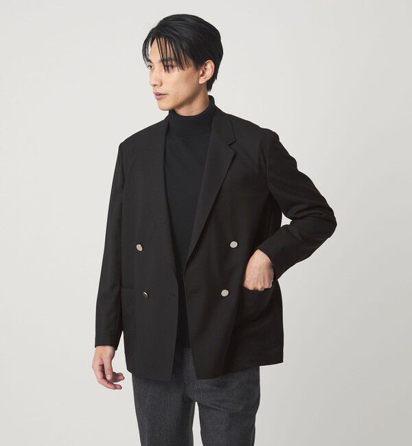 UNITED ARROWS green label relaxing「アムンゼン ダブルブレスト 4B 01 ジャケット」|テーラードジャケット|BLACK