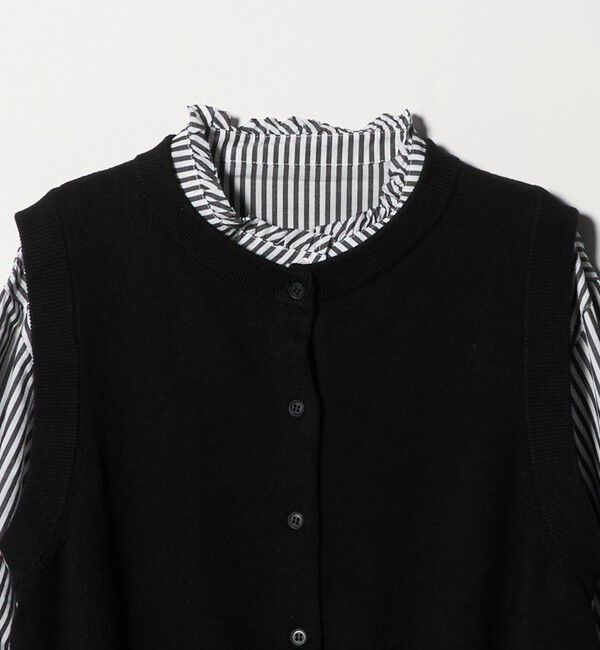 UNITED ARROWS green label relaxing「ニットベスト&times;フリルネック ブラウス」|シャツ・ブラウス|