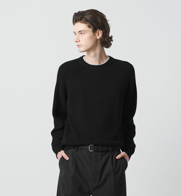 BEAUTY&YOUTH UNITED ARROWS「クリスプ アゼ スリーク クルーネック ニット」|ニット・セーター|