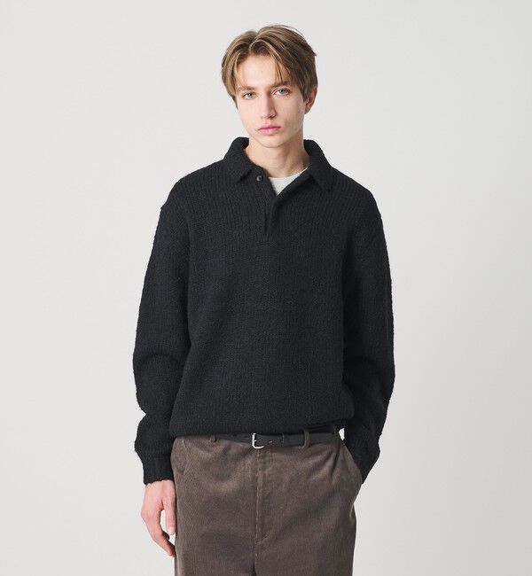 BEAUTY&YOUTH UNITED ARROWS「バブル ニット 2B ポロシャツ」|ニット・セーター|BLACK