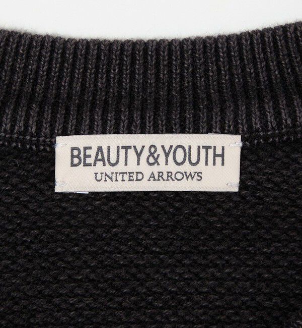BEAUTY&YOUTH UNITED ARROWS「アシッドウォッシュ コットン クルーネック ニット 手洗い可能」|ニット・セーター|