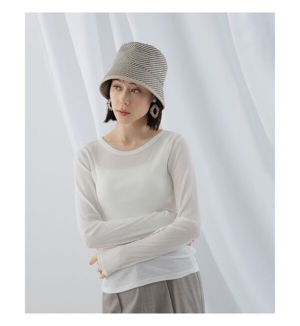 Ray BEAMS 「テレコ リブ クルーネック トップス」|Tシャツ・カットソー|