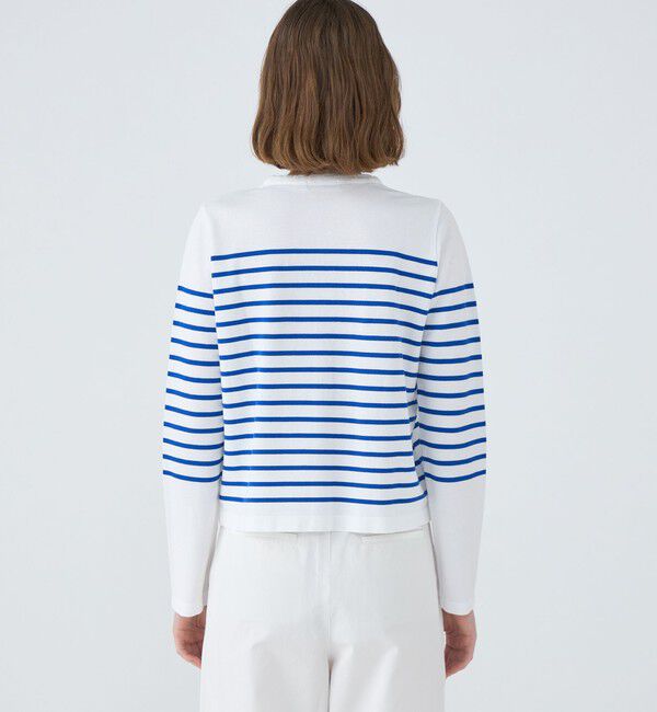 MACPHEE「【WEB限定】パネルボーダー クルーネックカーディガン」|カーディガン|