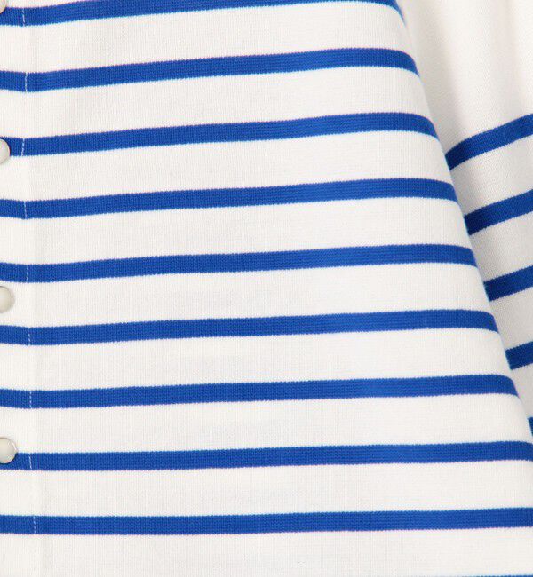 MACPHEE「【WEB限定】パネルボーダー クルーネックカーディガン」|カーディガン|