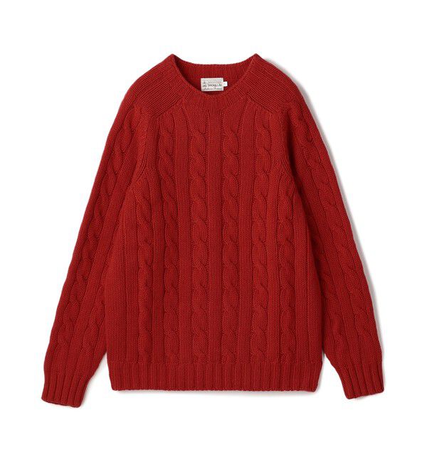 TOMORROWLAND BUYING WEAR「INVERALLAN ウールケーブル クルーネックプルオーバーニット」|ニット・セーター|33 レッド