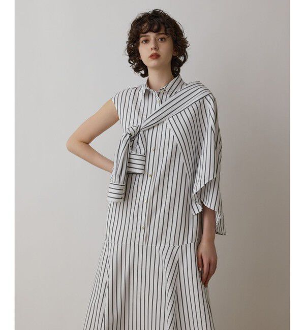 Diagram「ストライプシャツワンピース」|ワンピース|ホワイト