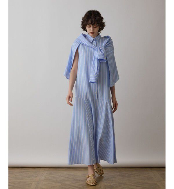 Diagram「ストライプシャツワンピース」|ワンピース|ブルー