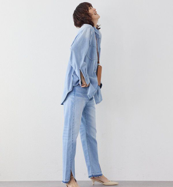  「【RIMH（リムエイチ）】ショルダーパッドロングシャツ」|シャツ・ブラウス|