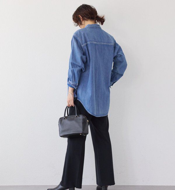  「【RIMH（リムエイチ）】ショルダーパッドロングシャツ」|シャツ・ブラウス|