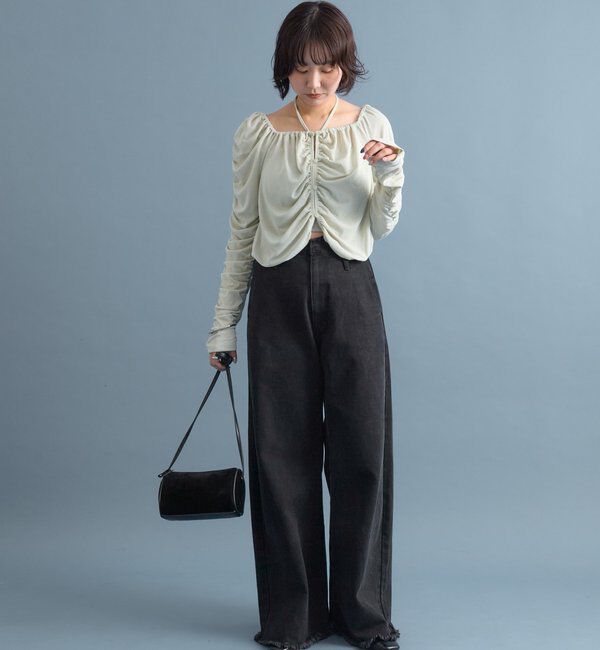  「スクエアネック シャーリングカーディガン」|Tシャツ・カットソー|