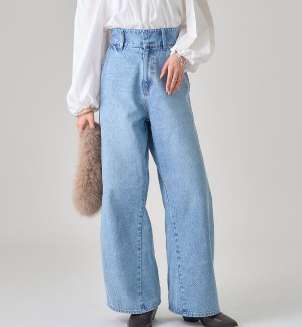  「【バックスタイルがポイント！新色ネイビー】バックシャンカーブデニム」|デニム|