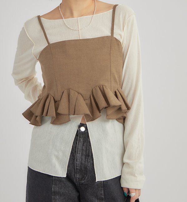  「ウェーブフリルビスチェ」|シャツ・ブラウス|