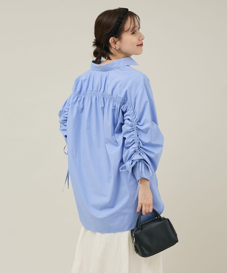 Green Parks「イージーケア袖シャーリングシャツ」|シャツ・ブラウス|