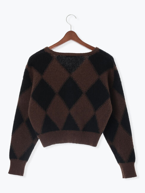 Te chichi「アーガイルジャガードVネックカーディガン」|カーディガン|