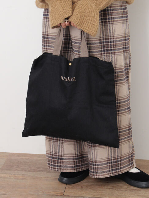 Samansa Mos2「【2WAY】ロゴ刺繍トートバッグ」|その他|ブラック