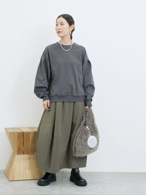 Samansa Mos2 blue「ギャザーコクーンスカート」|スカート|