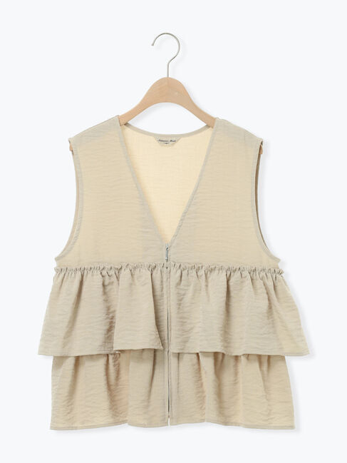 Samansa Mos2「(セットアップ可)フリルジップベスト」|ダウンベスト・ベスト|