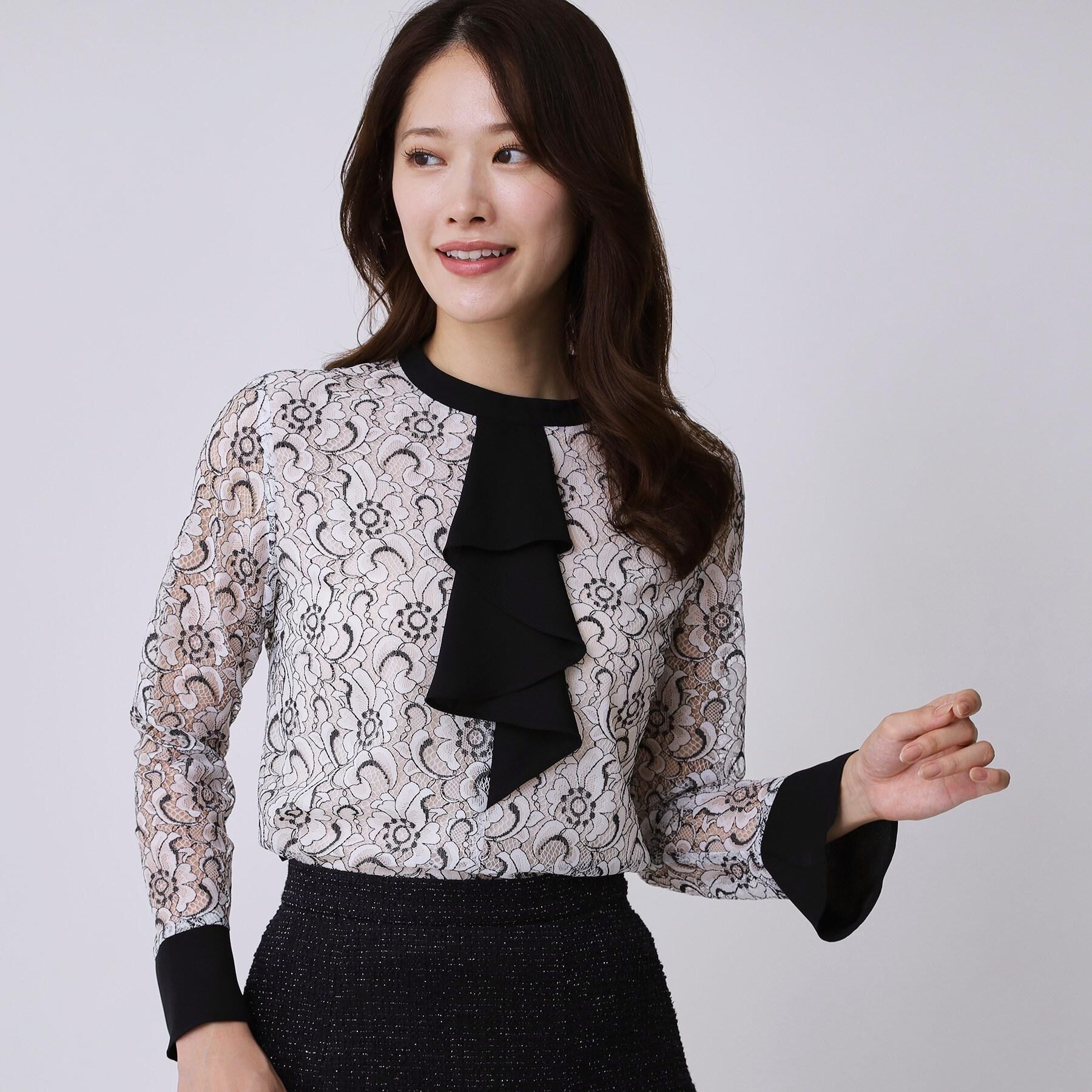 COUP DE CHANCE「【日本製】フラワーレースブラウス」|シャツ・ブラウス|