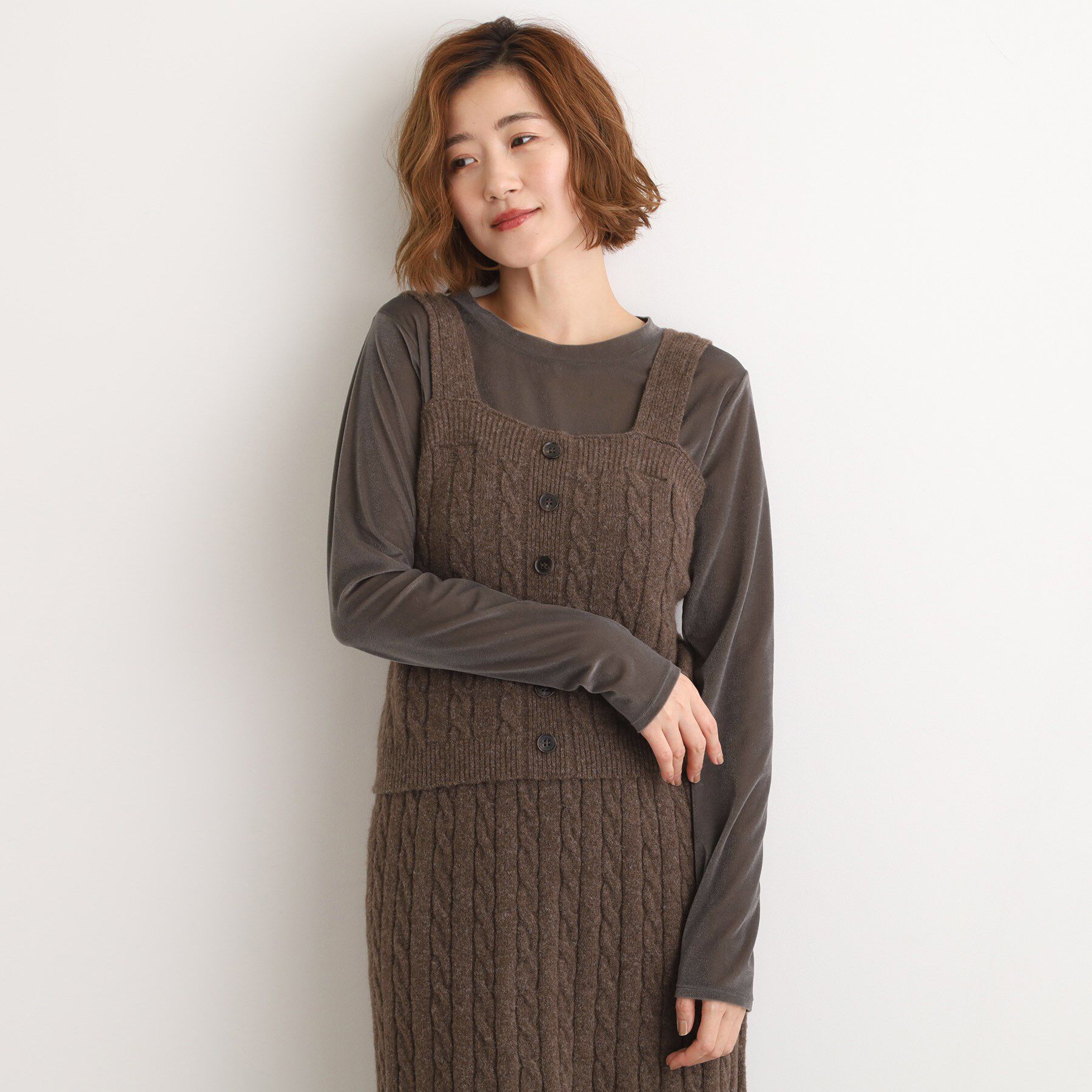 grove「【SETITEM】ケーブルニットビスチェ」|ニット・セーター|