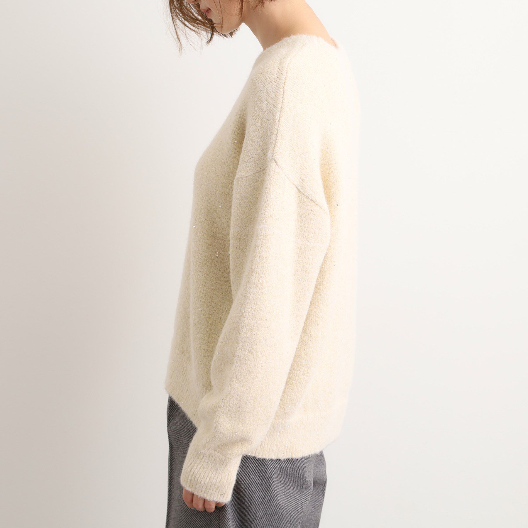 grove「華やぎ冬ニット　ミニスパンコールフェザーニット」|ニット・セーター|