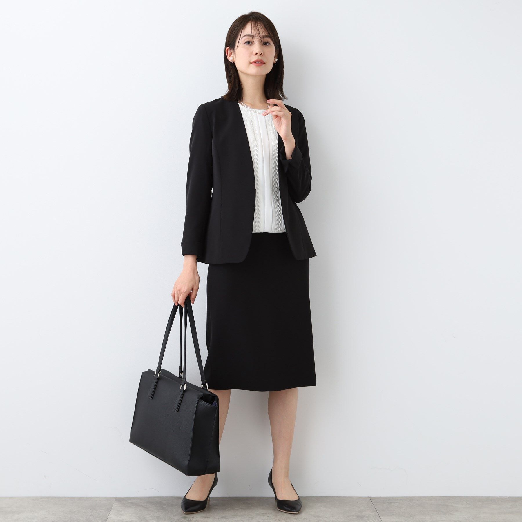 INDIVI「【洗える／UVケア／スーツ】ストレッチストレートラインスカート」|スーツ|