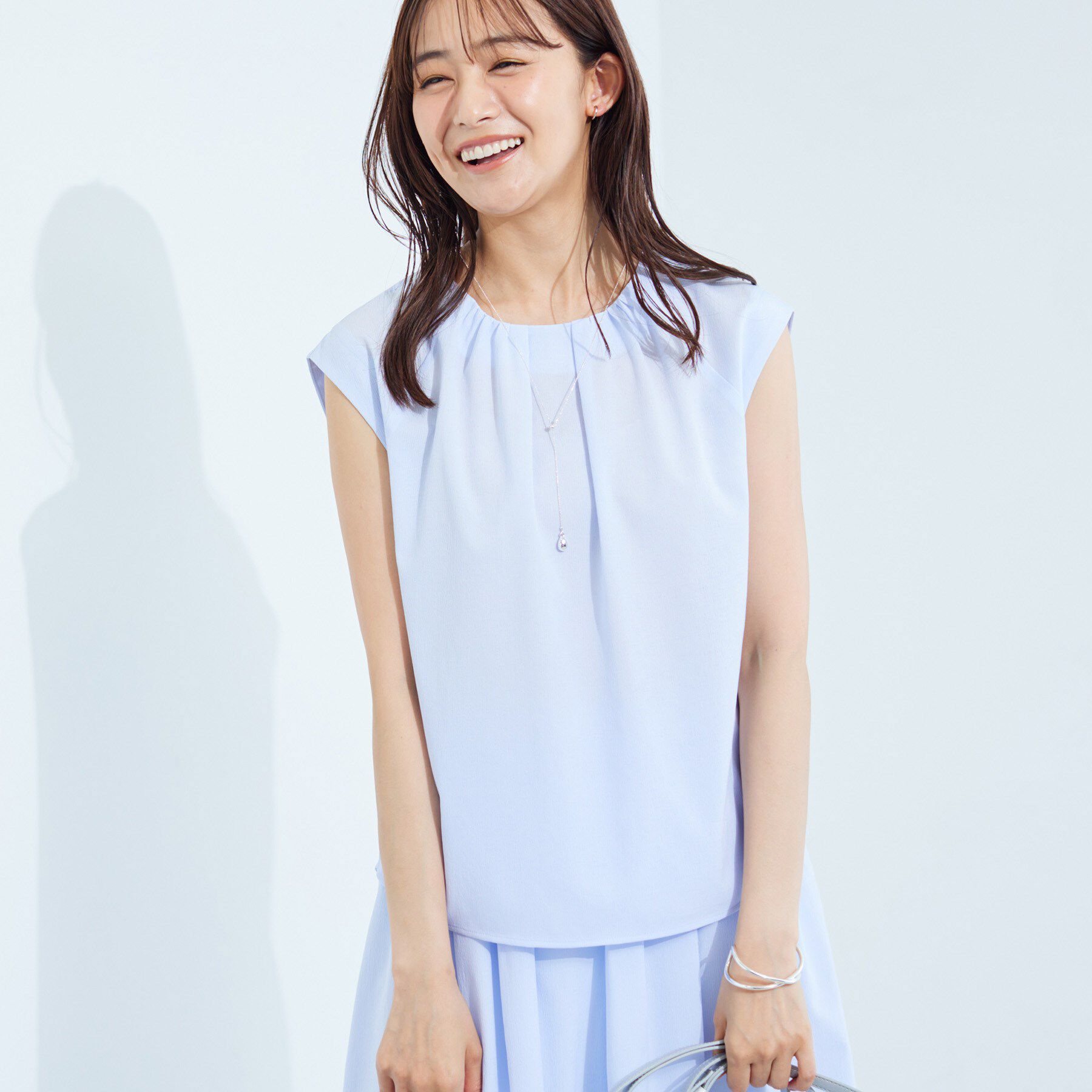 INDIVI「【クールエアー素材／UVケア／吸汗速乾】エアリータックブラウス」|シャツ・ブラウス|