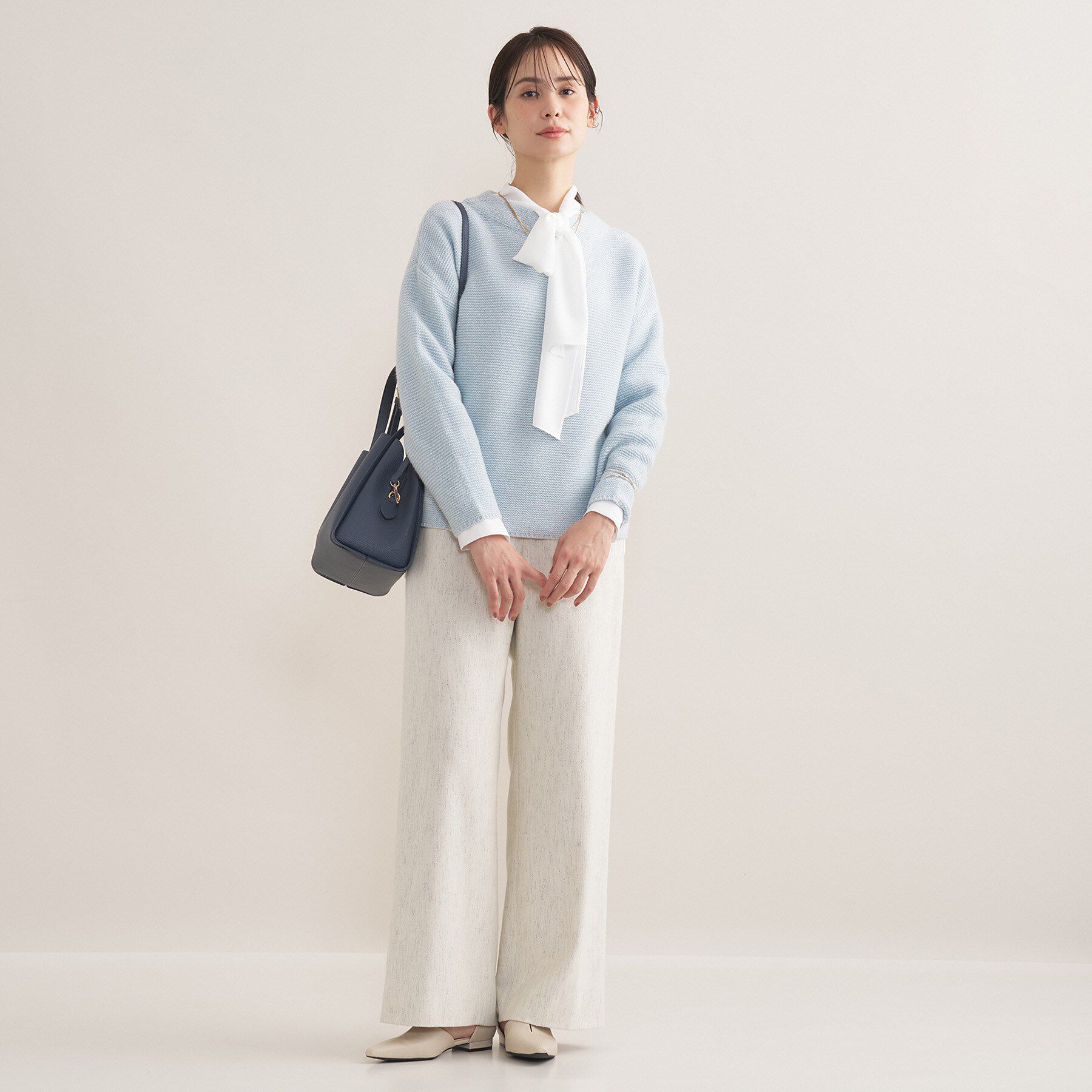 INDIVI「【洗える／大人ラメ】カラーMIXボトルネックニット」|ニット・セーター|