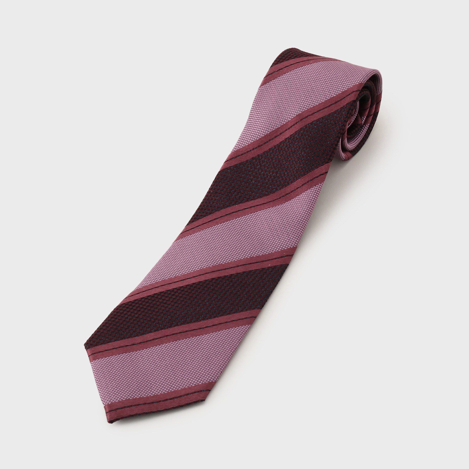 TAKEO KIKUCHI「【タンザワシルク】柞蚕ストライプネクタイ」|ネクタイ・蝶ネクタイ|ピンク(371)