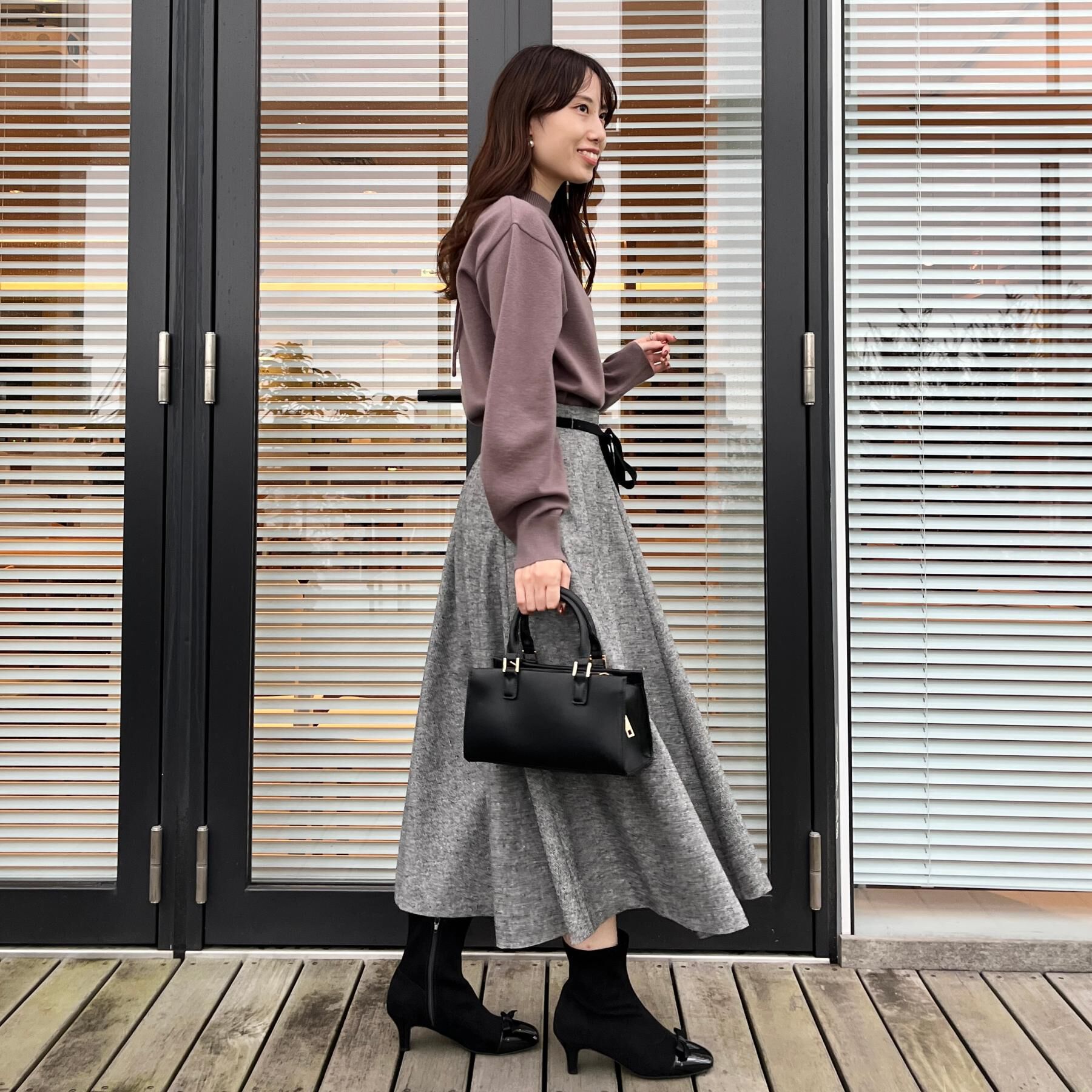 Couture broach「【通勤・大人上品】ラメツイード フレアスカート」|スカート|