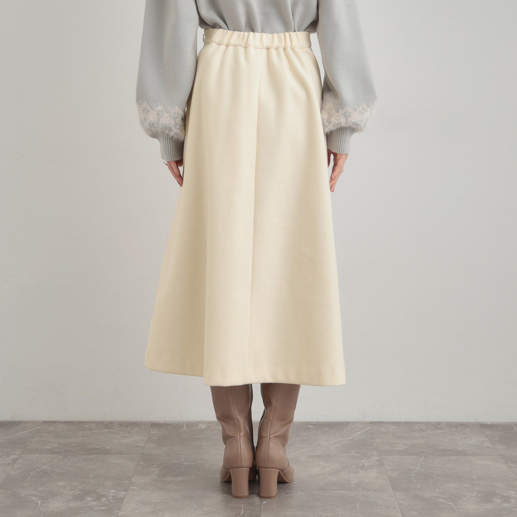 Couture broach「【通勤/金ボタン】フェイクウール ポンチスカート」|スカート|