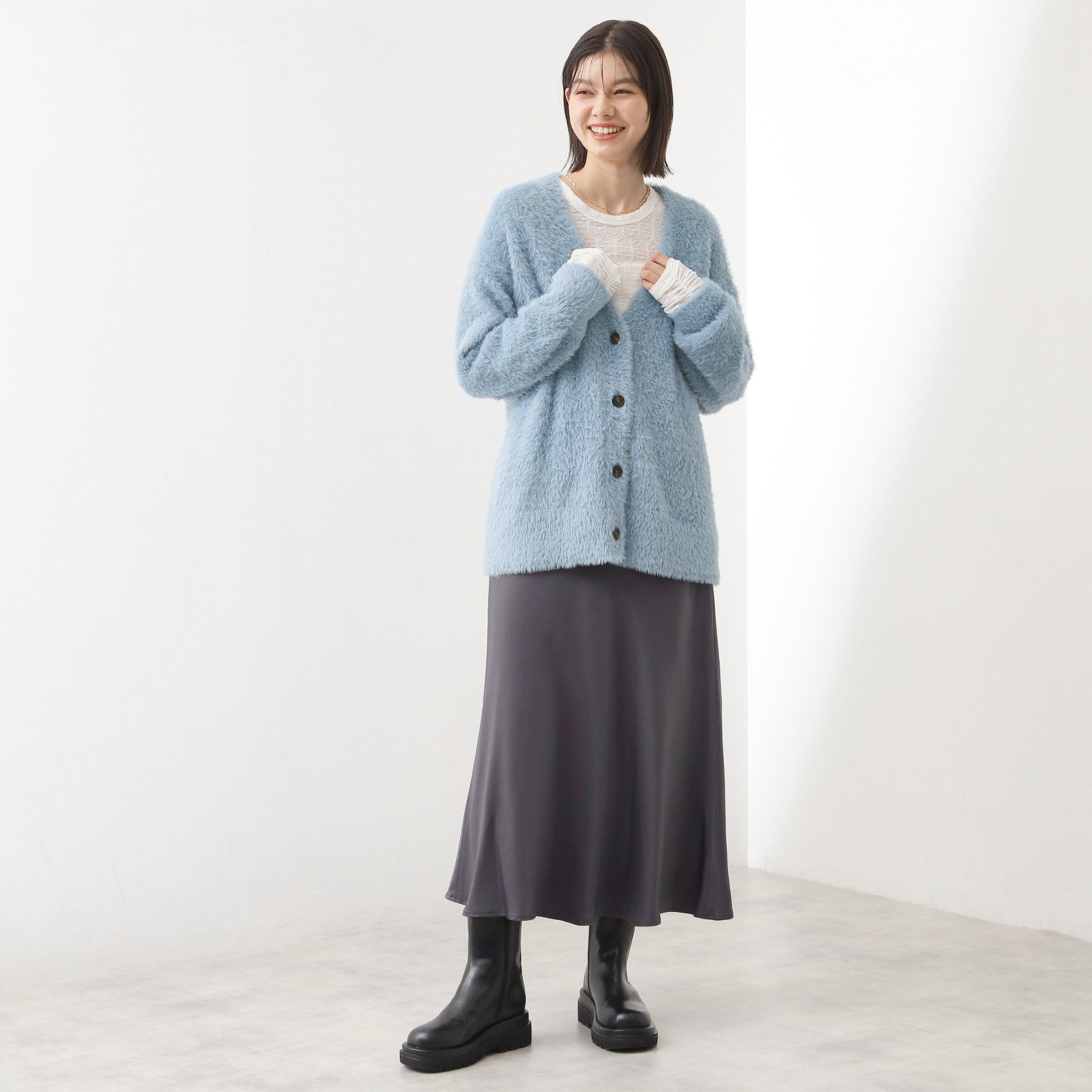 THE SHOP TK「【ふわふわあったか】フェザーカーディガン」|カーディガン|