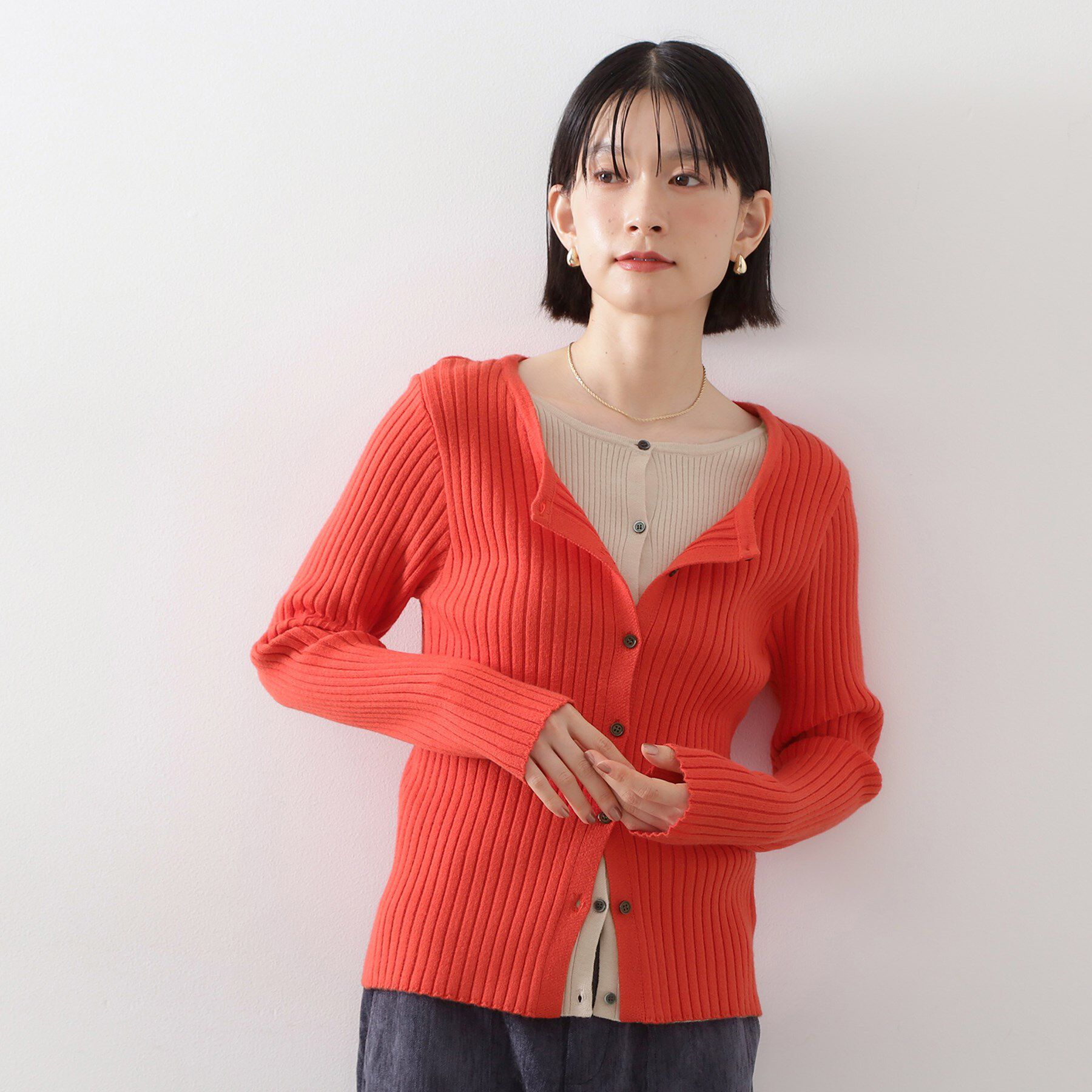 THE SHOP TK「【アンチピリング/静電気防止/洗える】ヘンリーレイヤードニット」|ニット・セーター|