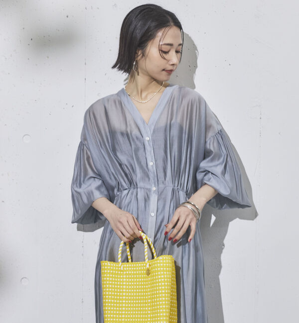 Doux archives「シアーギャザーシャツワンピース」|ワンピース|