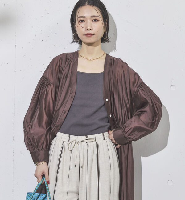 Doux archives「シアーギャザーシャツワンピース」|ワンピース|